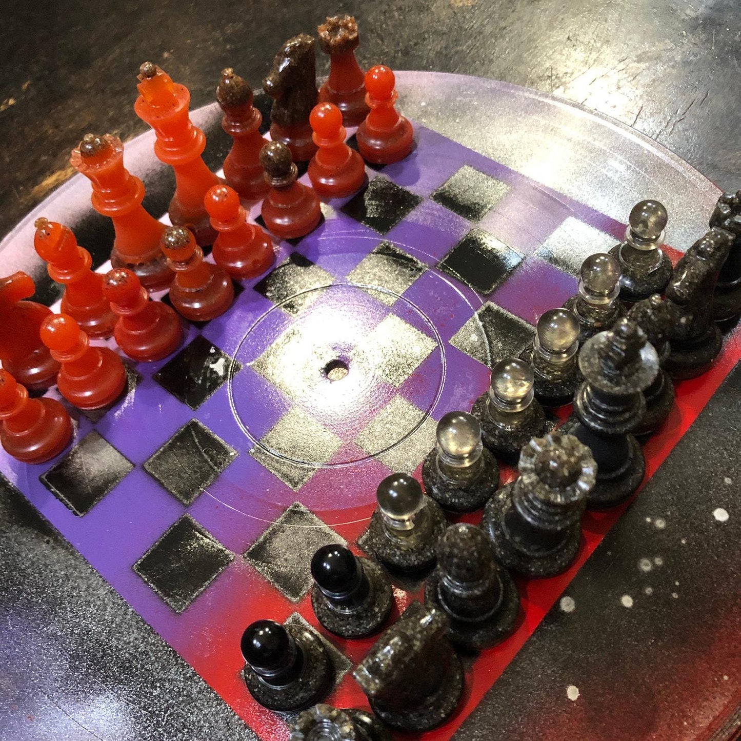 Vinyl Chess Set - Haunted Purple (Resin Pieces)