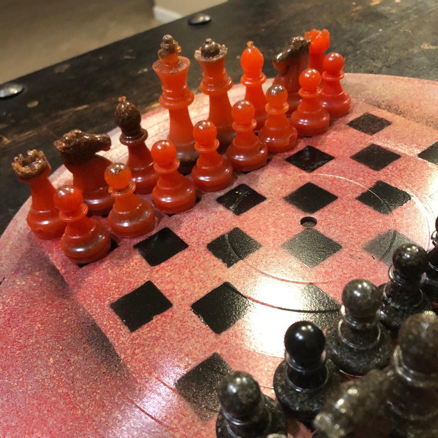 Vinyl Chess Set - Mist Red (Resin Pieces)