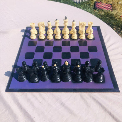 Large Chess Set - Purple & Black