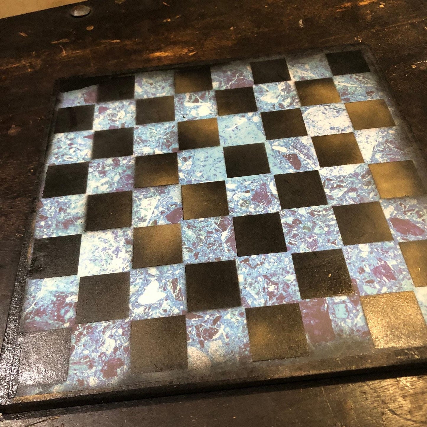 Scrapbook Chess Set - Blue Crystal