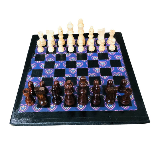 Scrapbook Chess Set - Neon Hearts