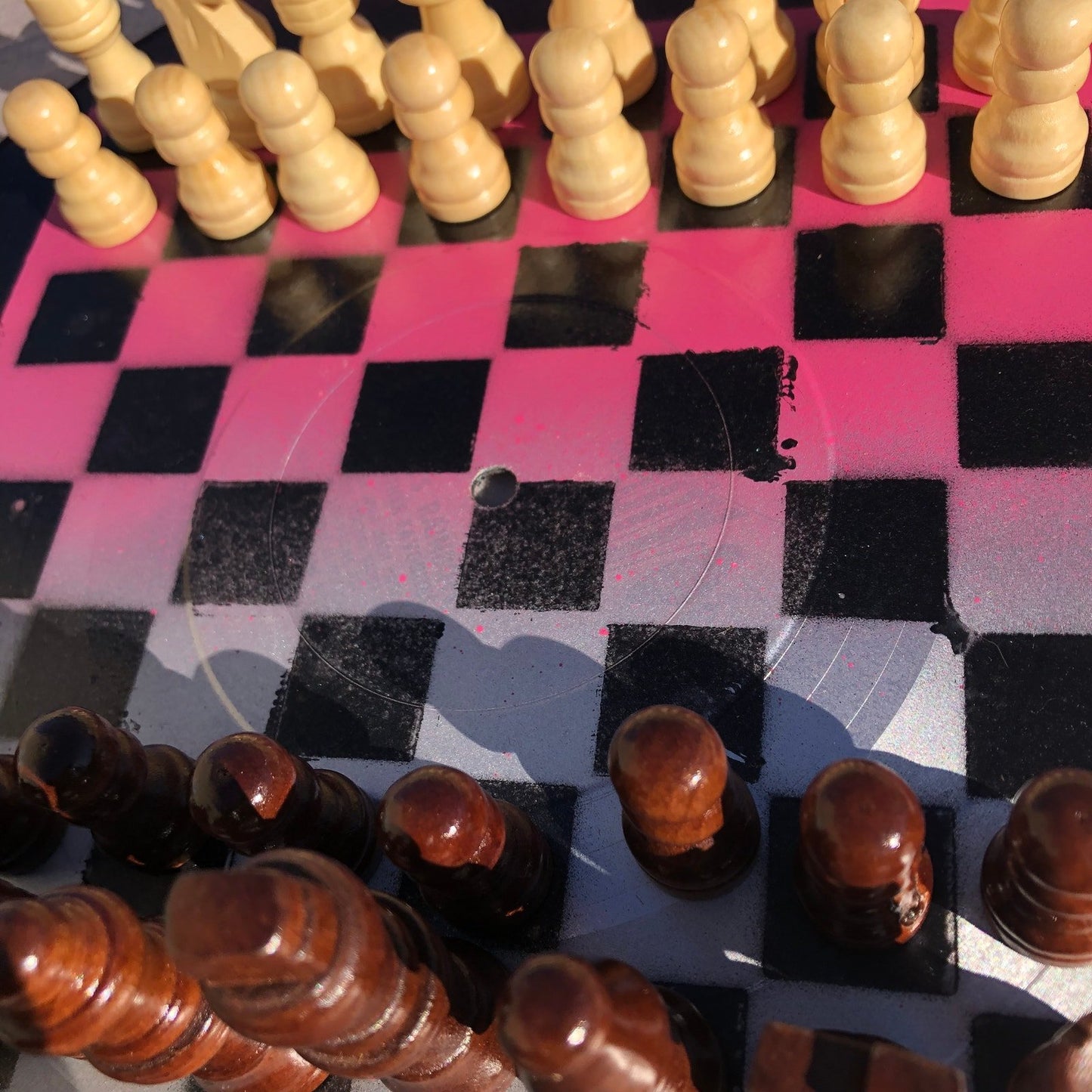 Vinyl Chess Set - Pink Chrome