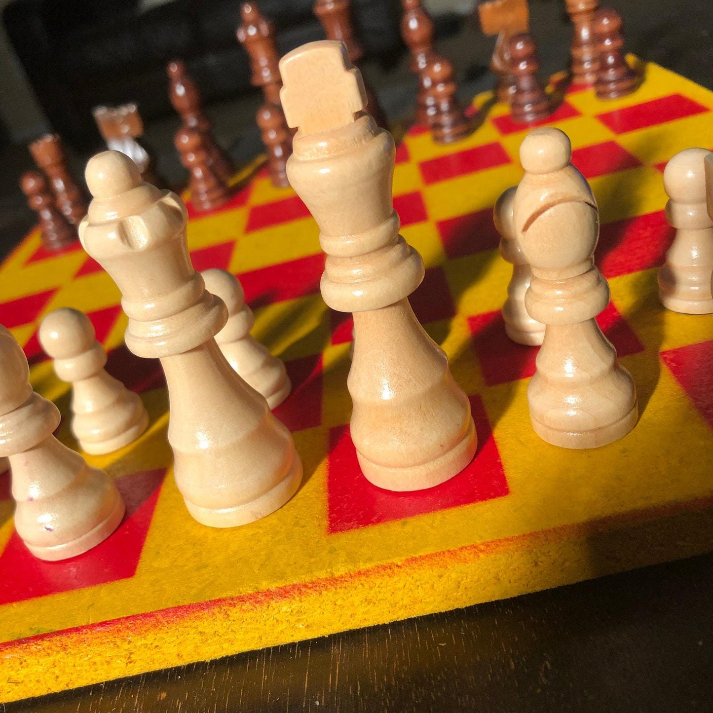 Chess Set - Vibrant Yellow Red