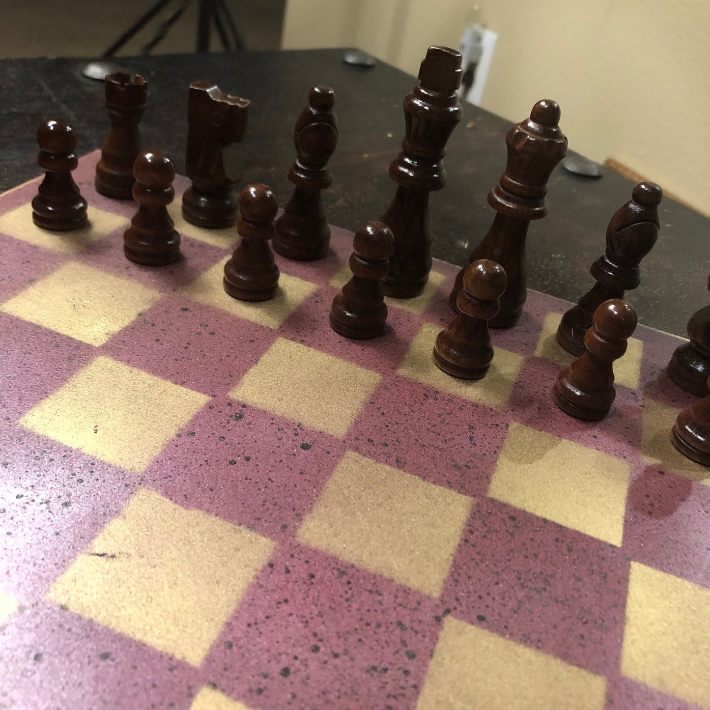 Painted Chess Set - Violet Gold