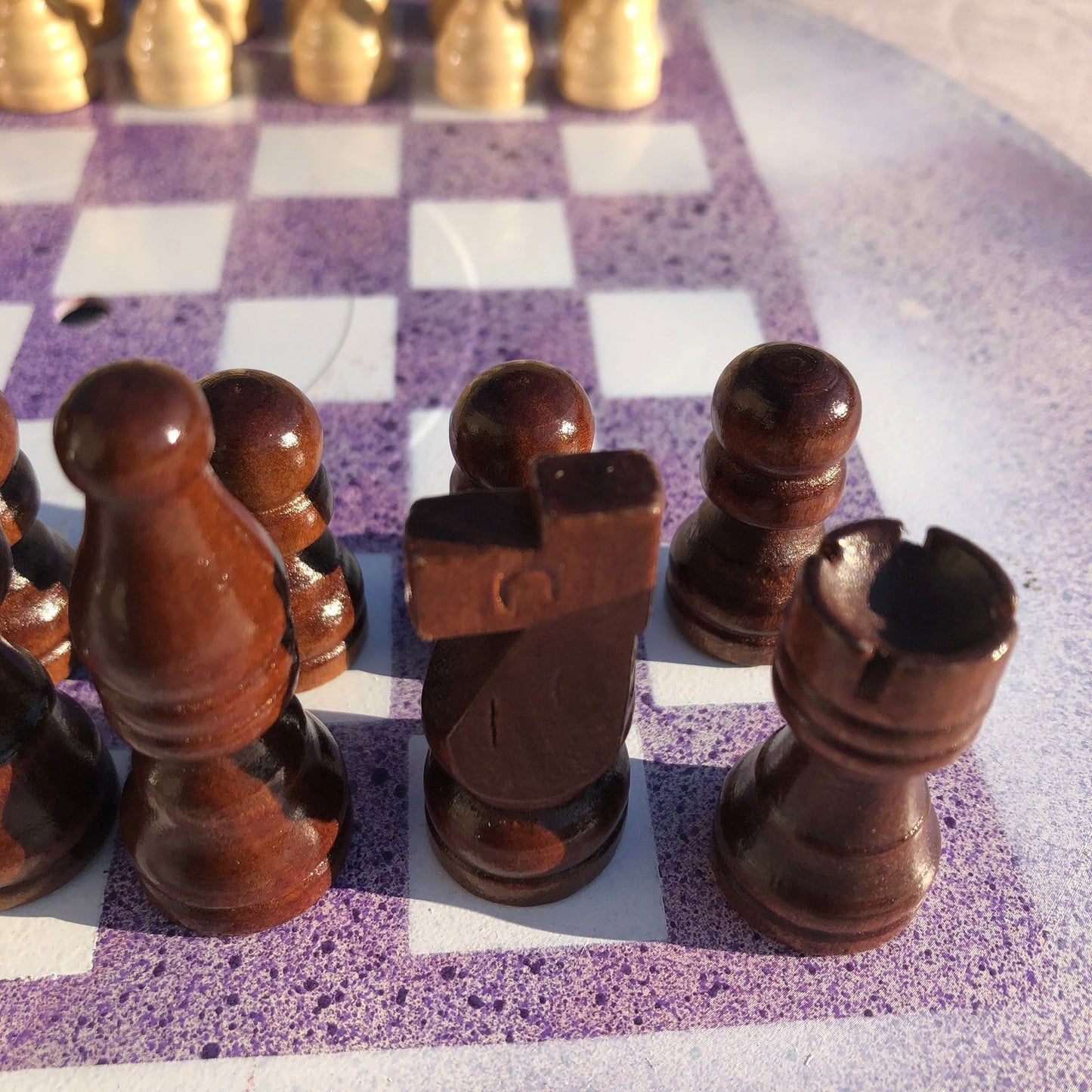 Vinyl Chess Set - Purple Blizzard