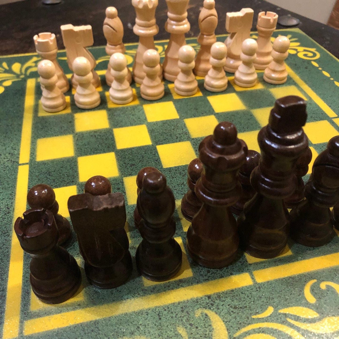 Chess Set - Royal Yellow Green