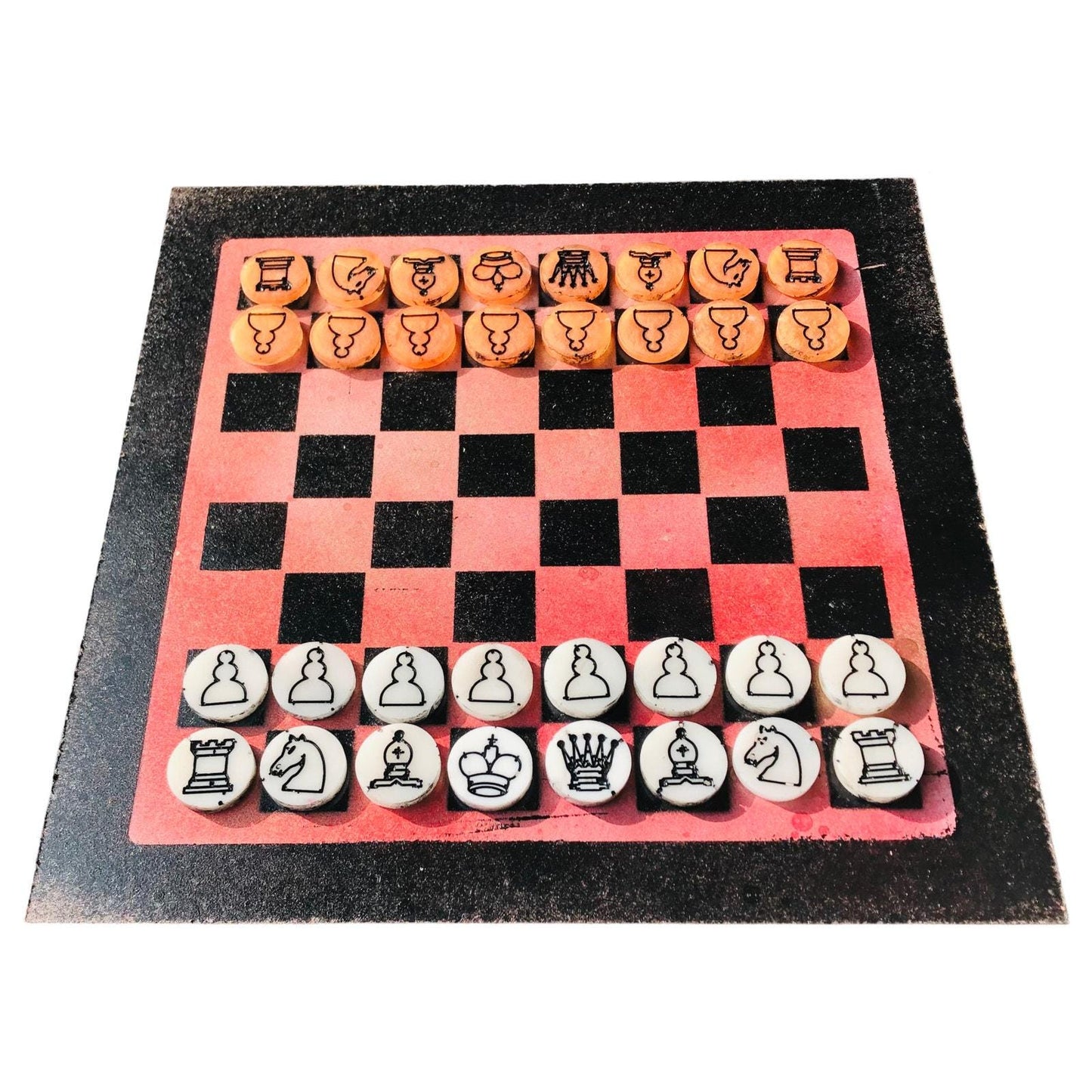 Chess Set - Peach Pink/Orange