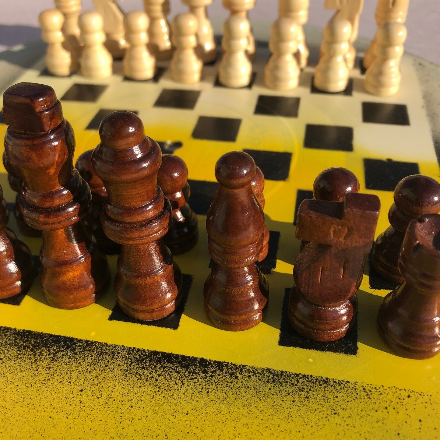 Vinyl Chess Set - Yellow Cream