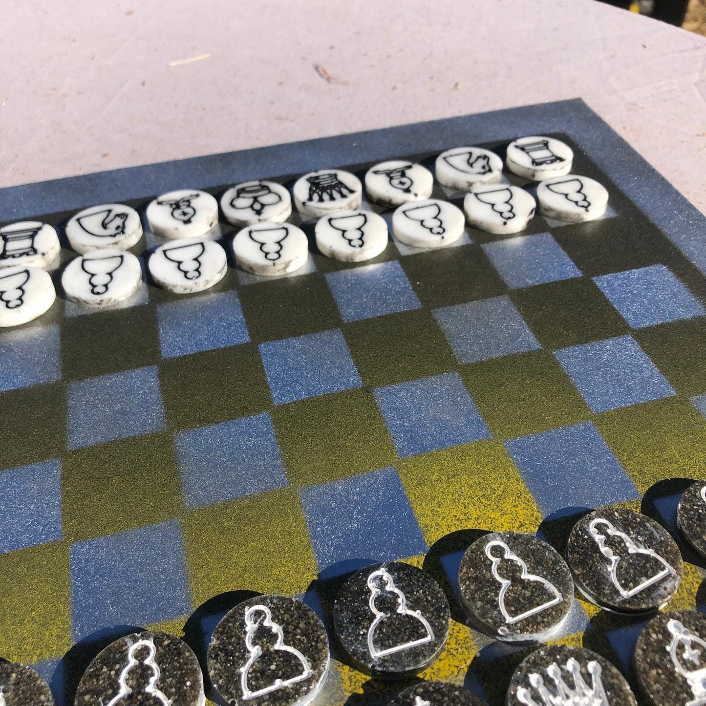 Chess Set - Chrome Yellow