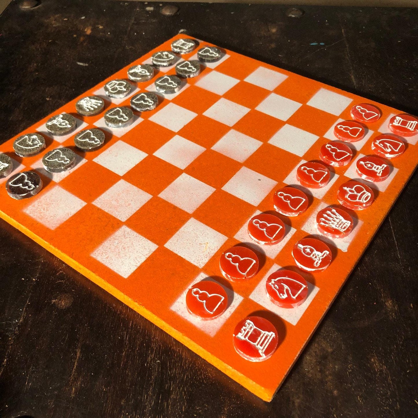 Chess Set - Vibrant Orange