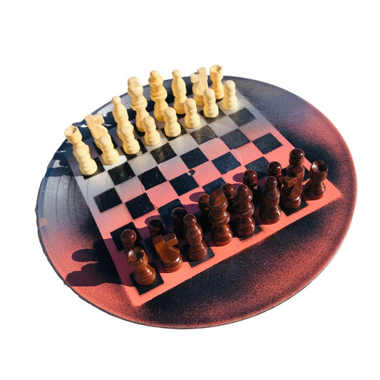 Vinyl Chess Set - Peach Chrome