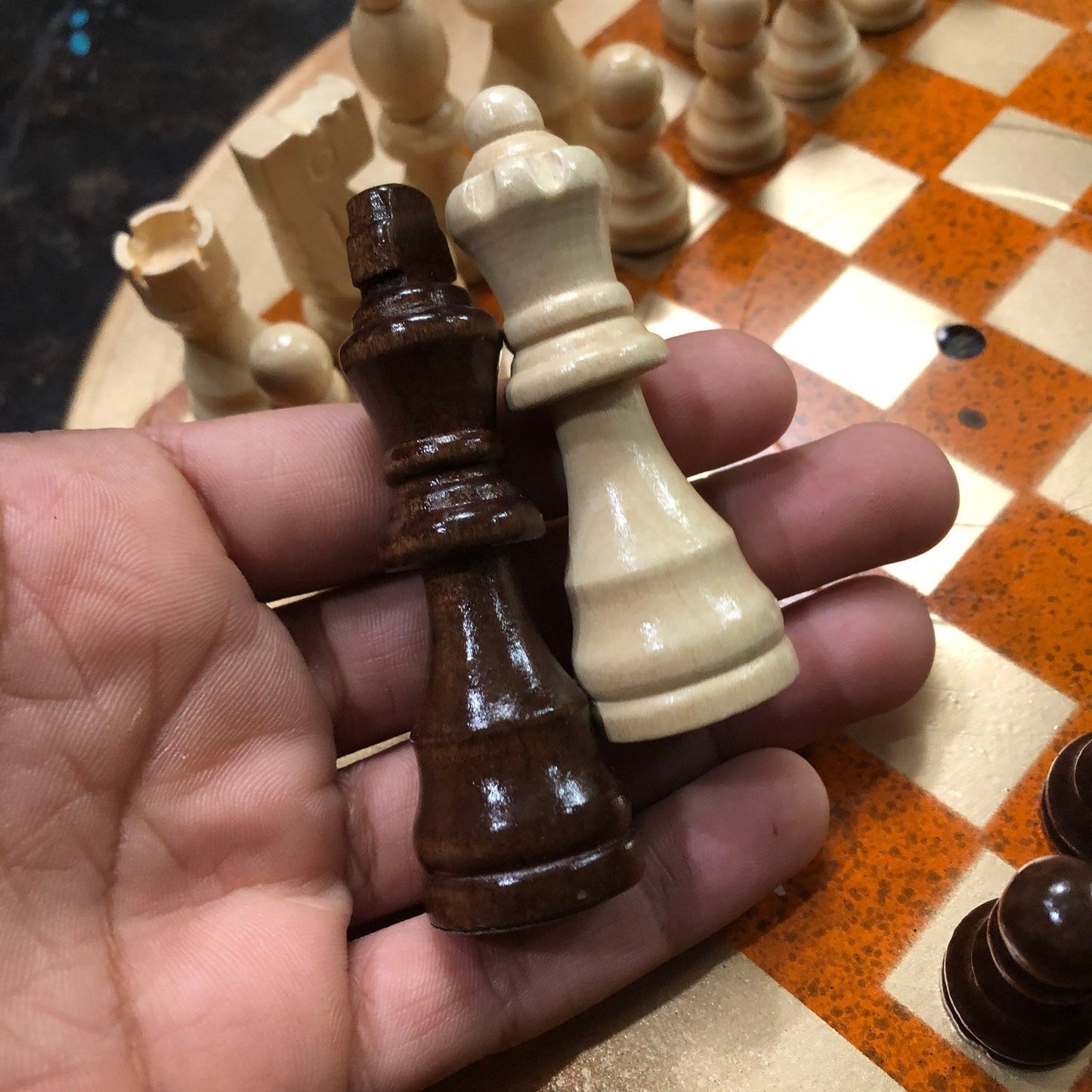 Vinyl Chess Set - Orange Gold Sunset