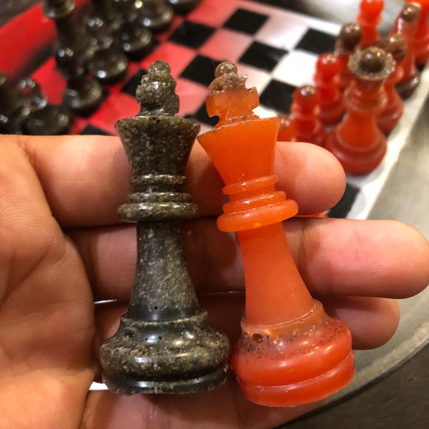 Vinyl Chess Set - Stealth Red (Resin Pieces)