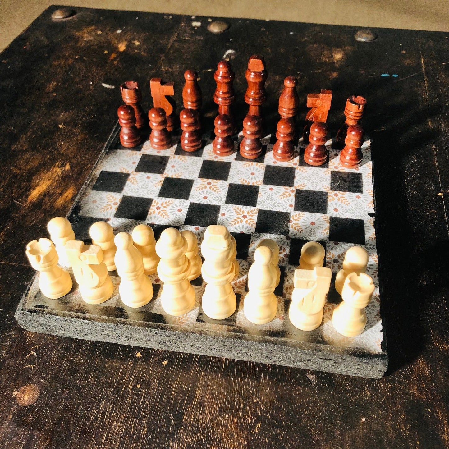 Scrapbook Chess Set - Old School Pattern