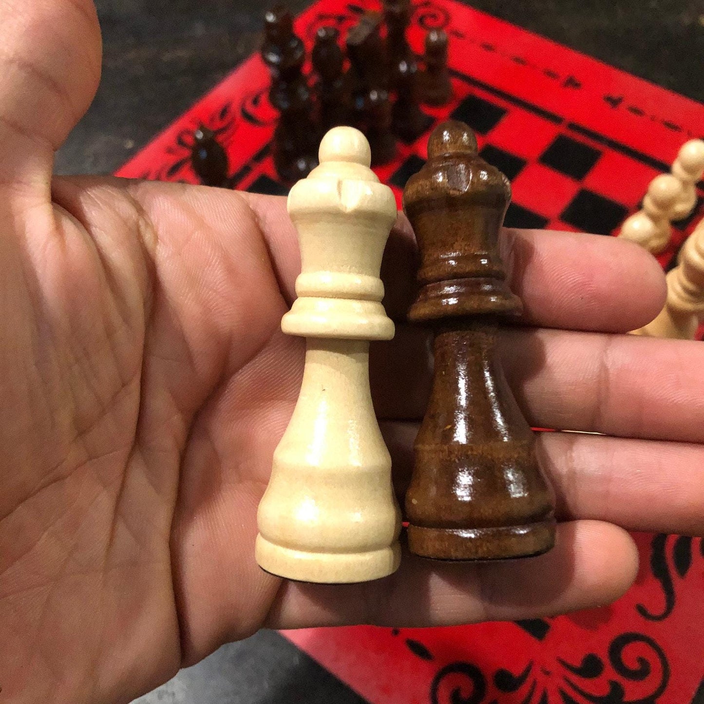 Chess Set - Cherry Red & Black