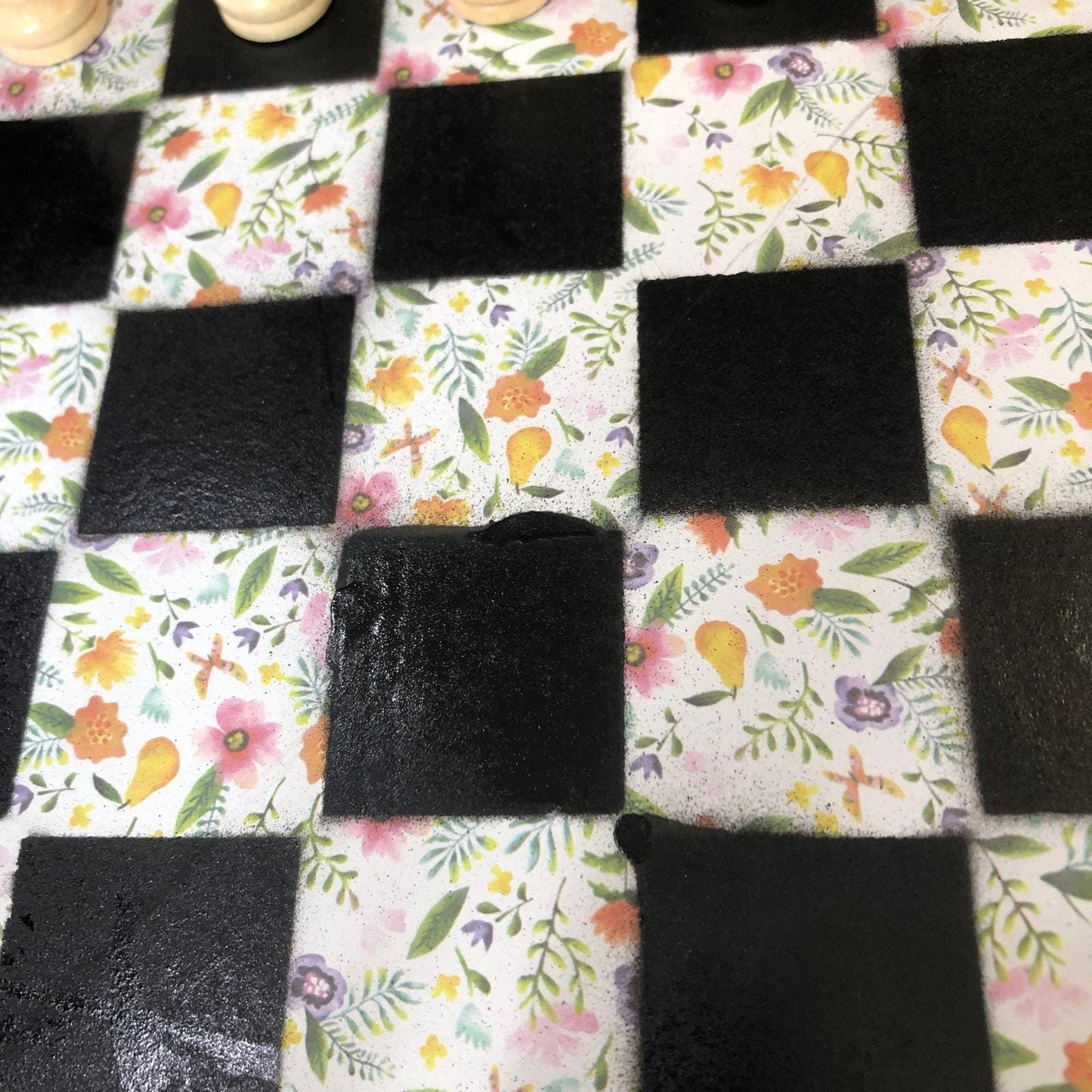 Scrapbook Chess Set - Vintage Flowers