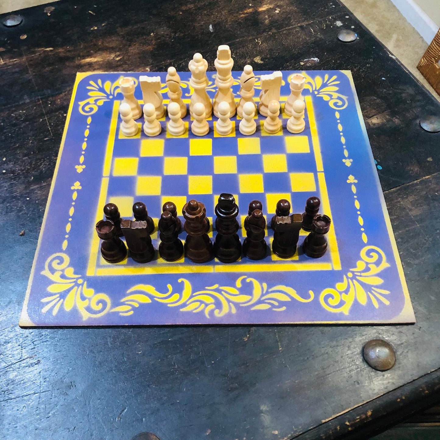 Chess Set - Purple & Yellow