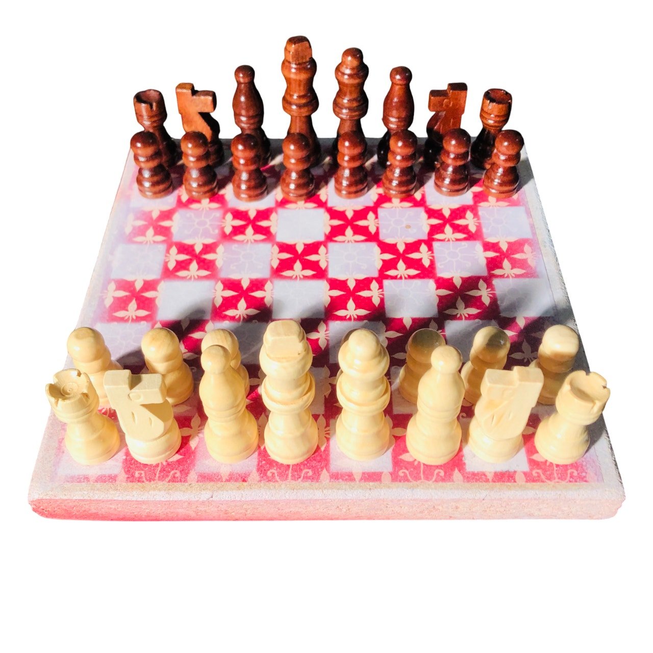 Scrapbook Chess Set - Elegant Red