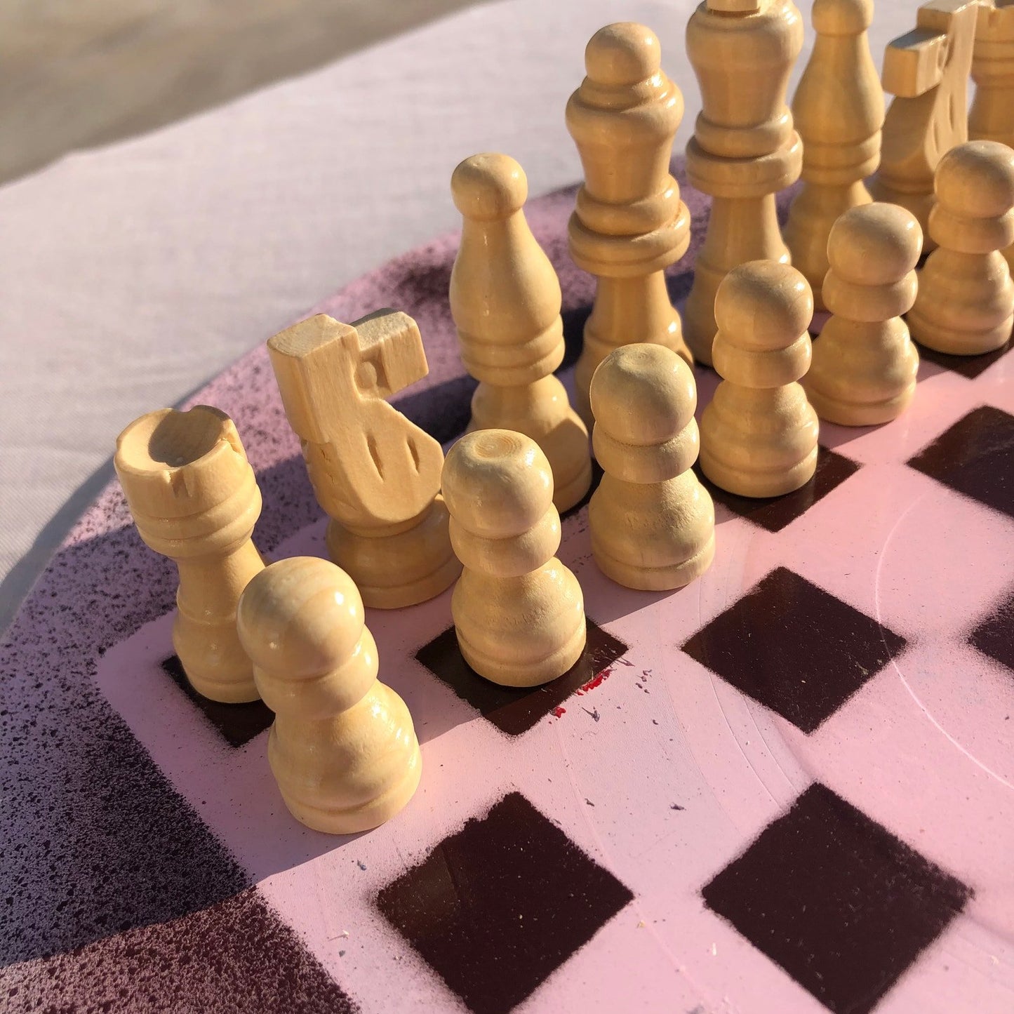 Vinyl Chess Set - Chocolate Pink