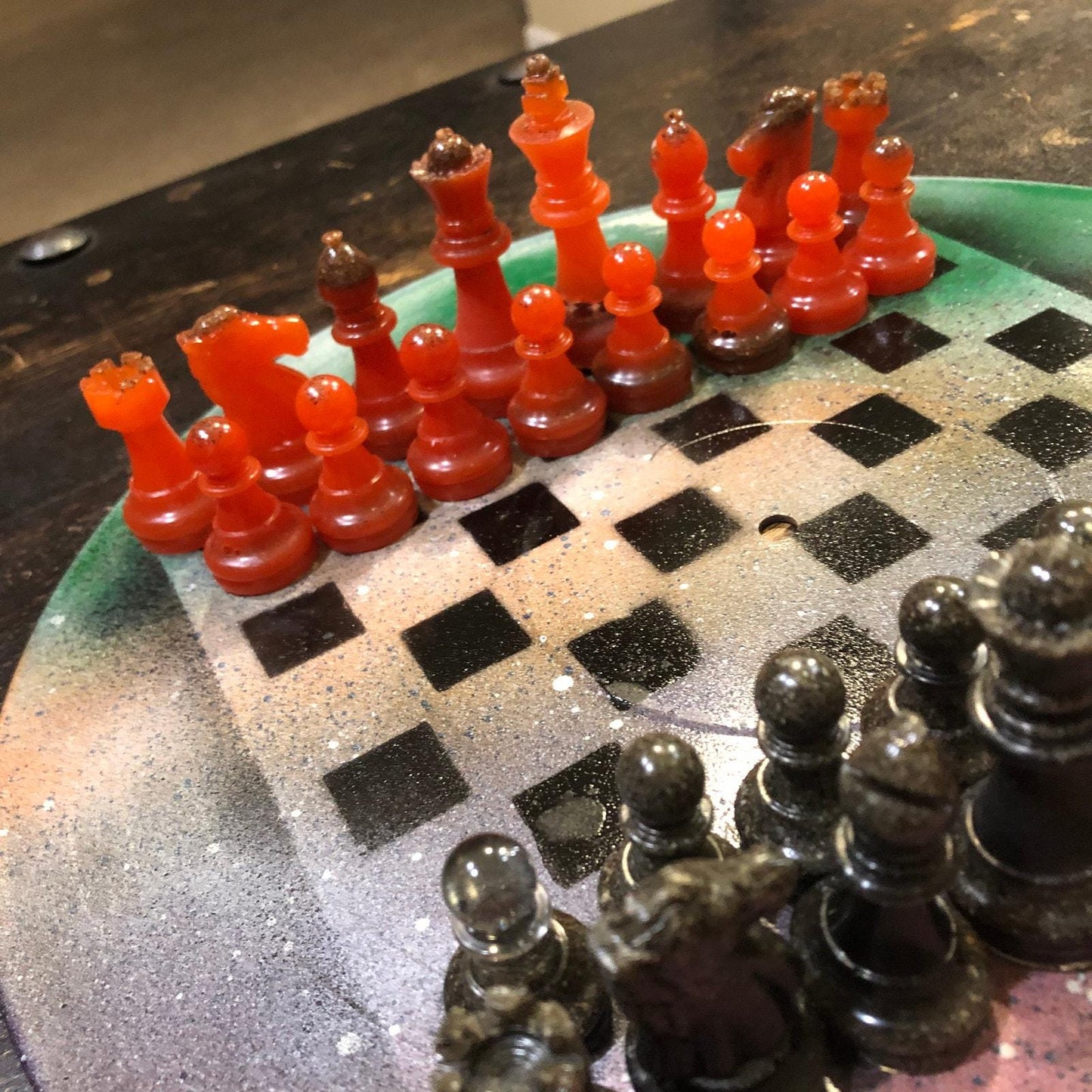 Vinyl Chess Set -Forest Gold (Resin Pieces)