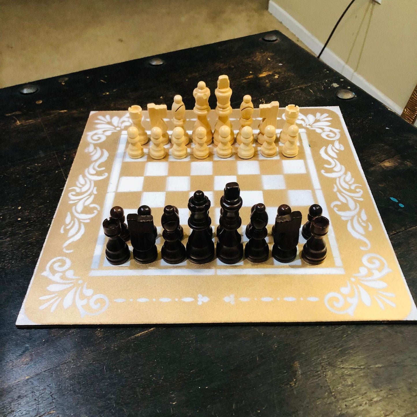 Chess Set - Gold & White Cream