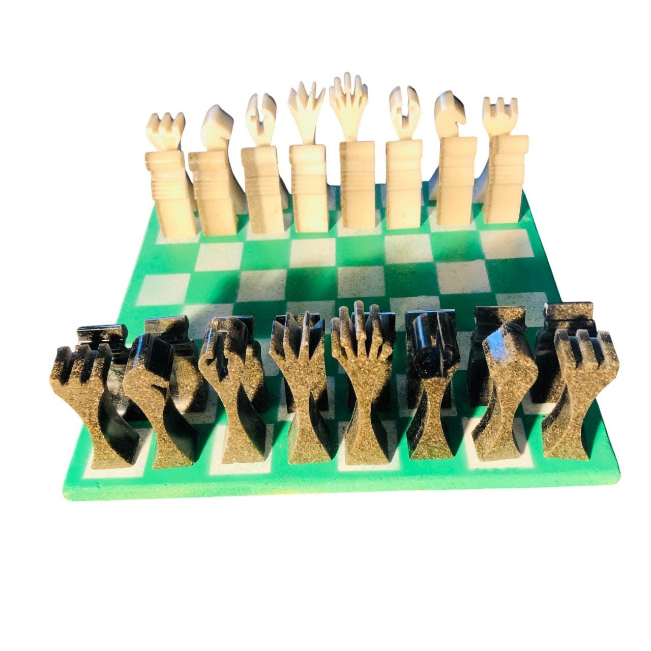 Chess Set - Green & White Royal Edition