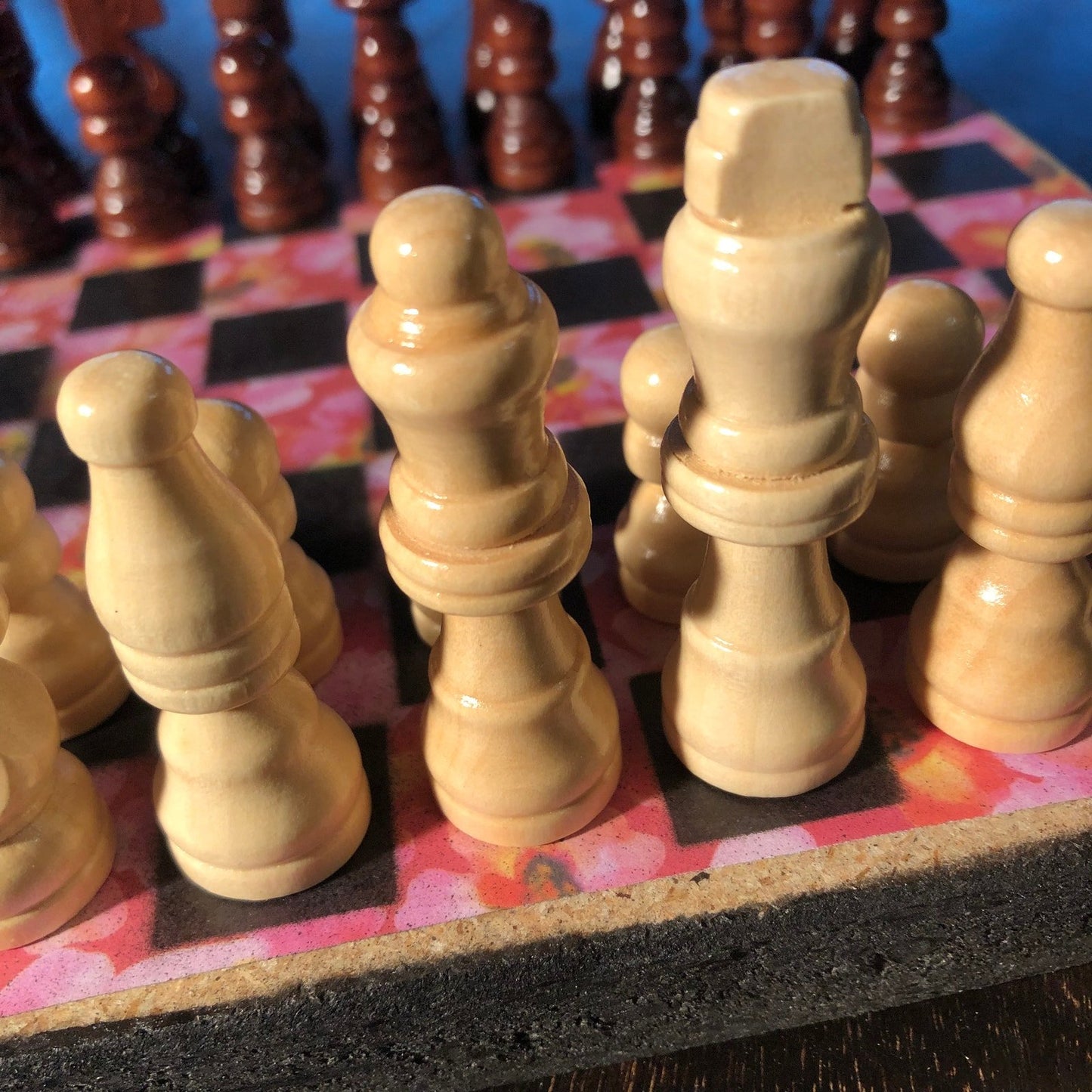 Scrapbook Chess Set - Pink Flowered