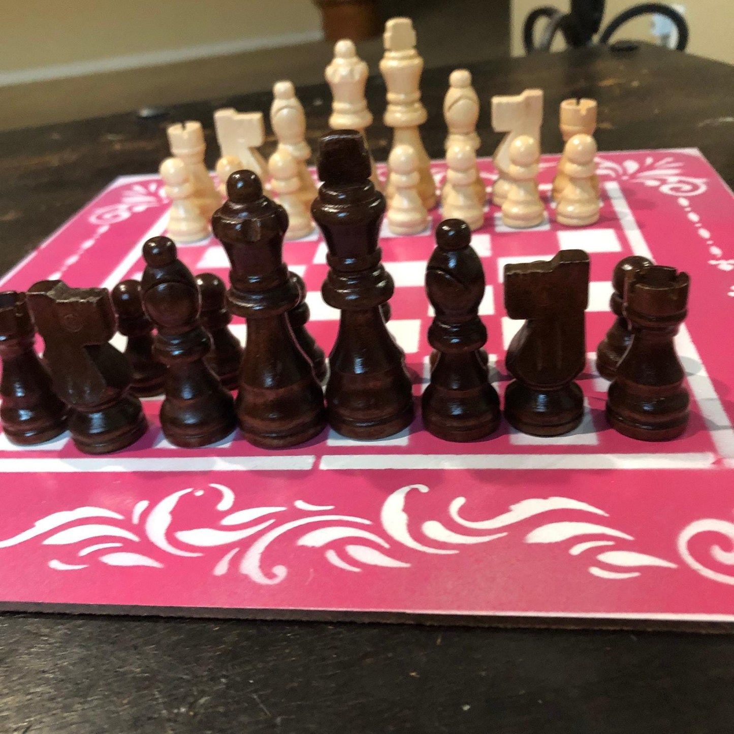 Chess Set - Hot Pink & White