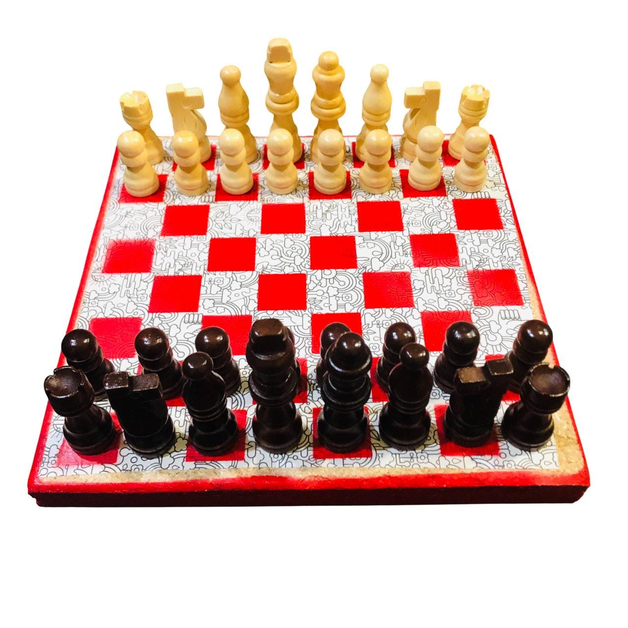 Scrapbook Chess Set - Black & White Art