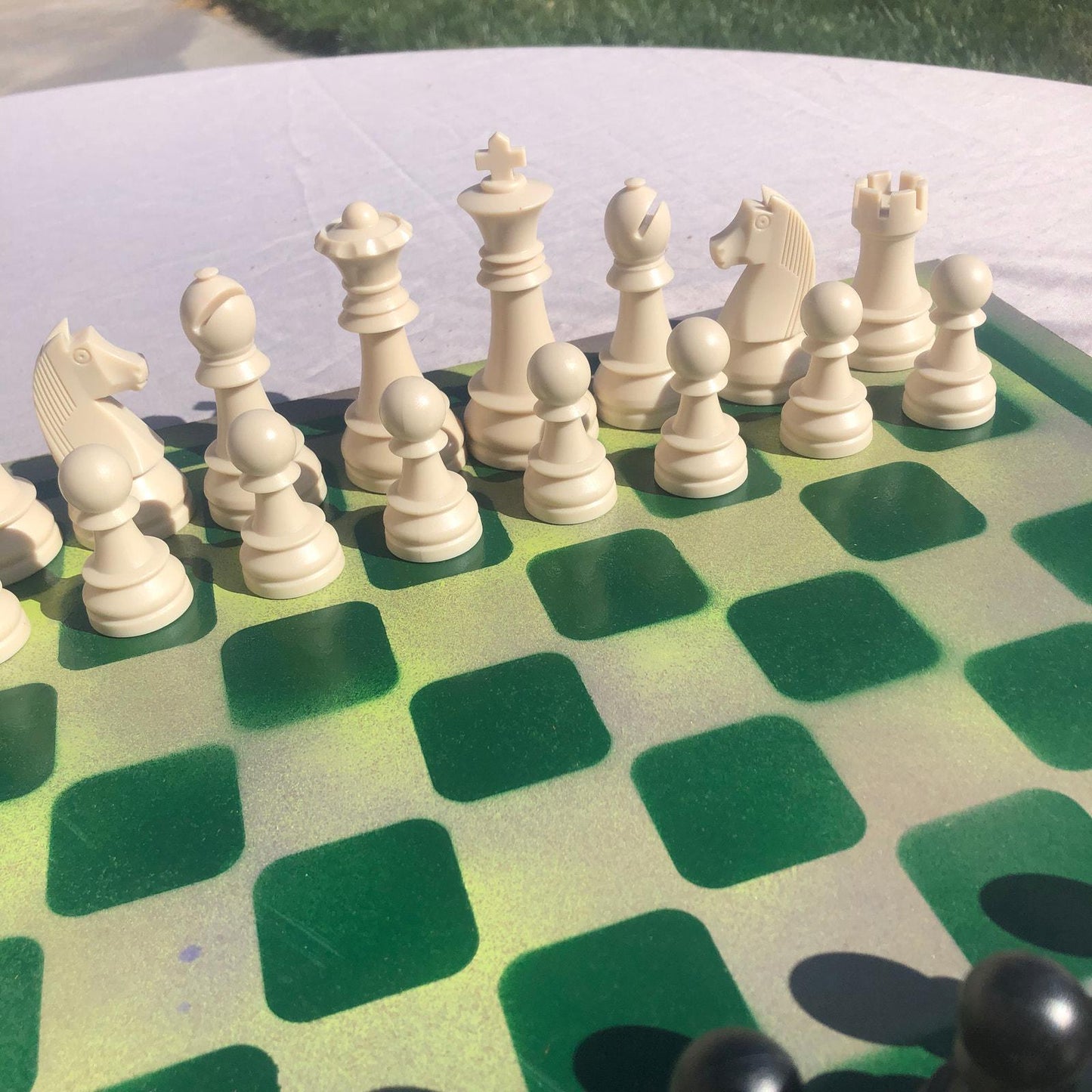 Large Chess Set - Green Field