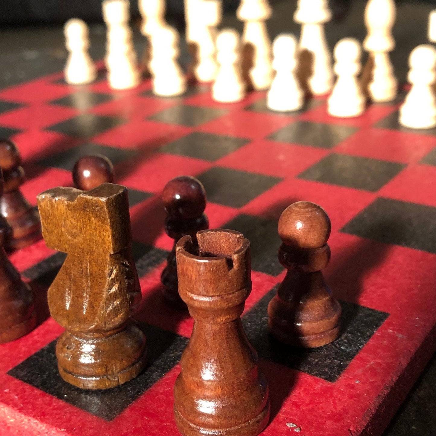 Chess Set - Classic Black & Red