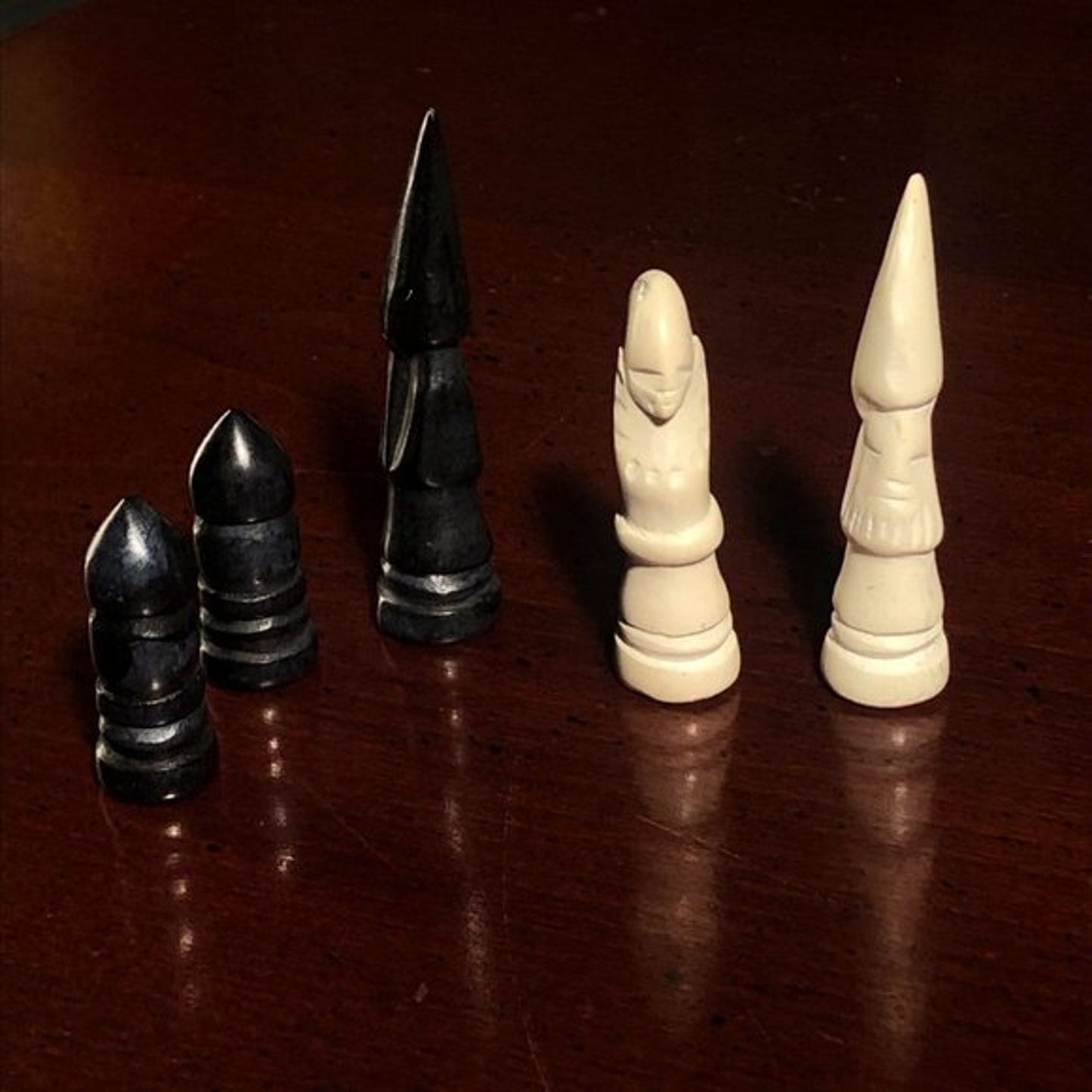 African Vintage Chess Set - White Chess Board