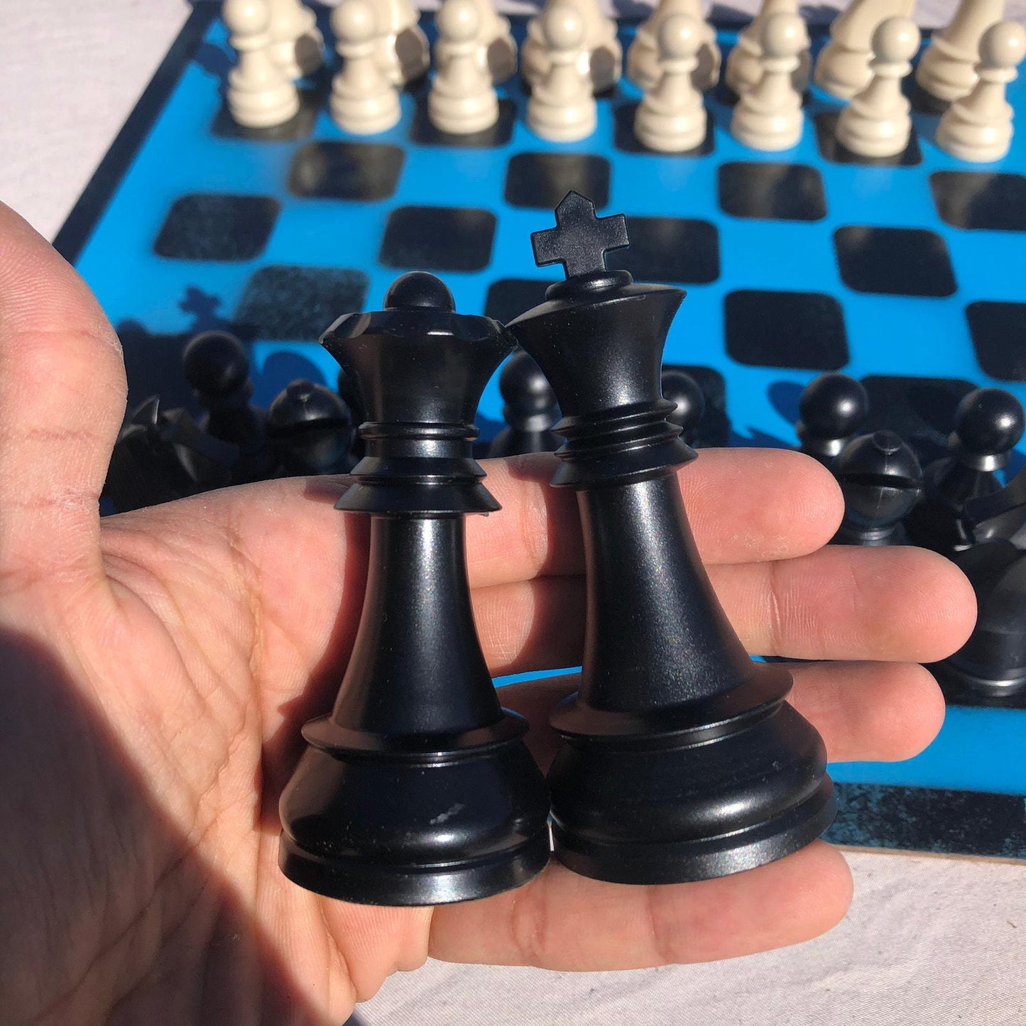 Large Chess Set - Pool Blue