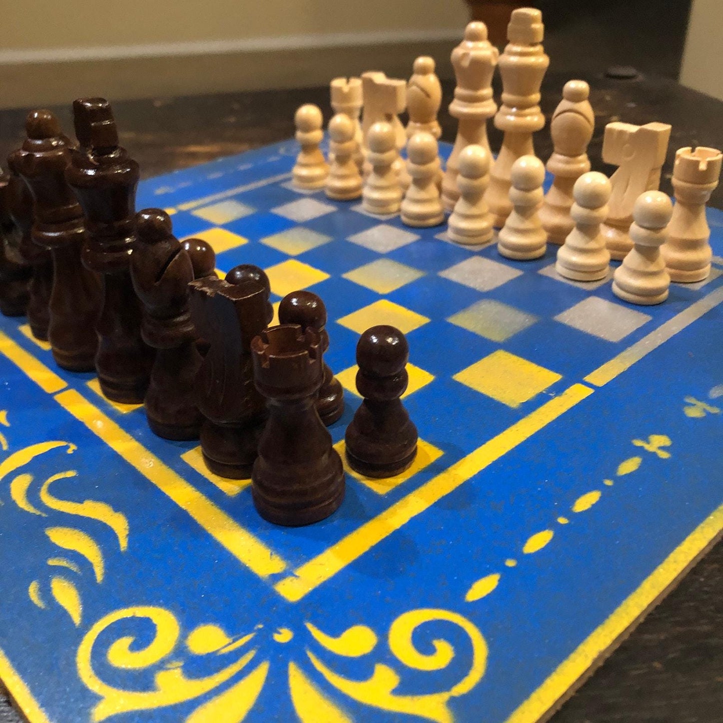 Chess Set - UCLA Blue & Yellow Colors