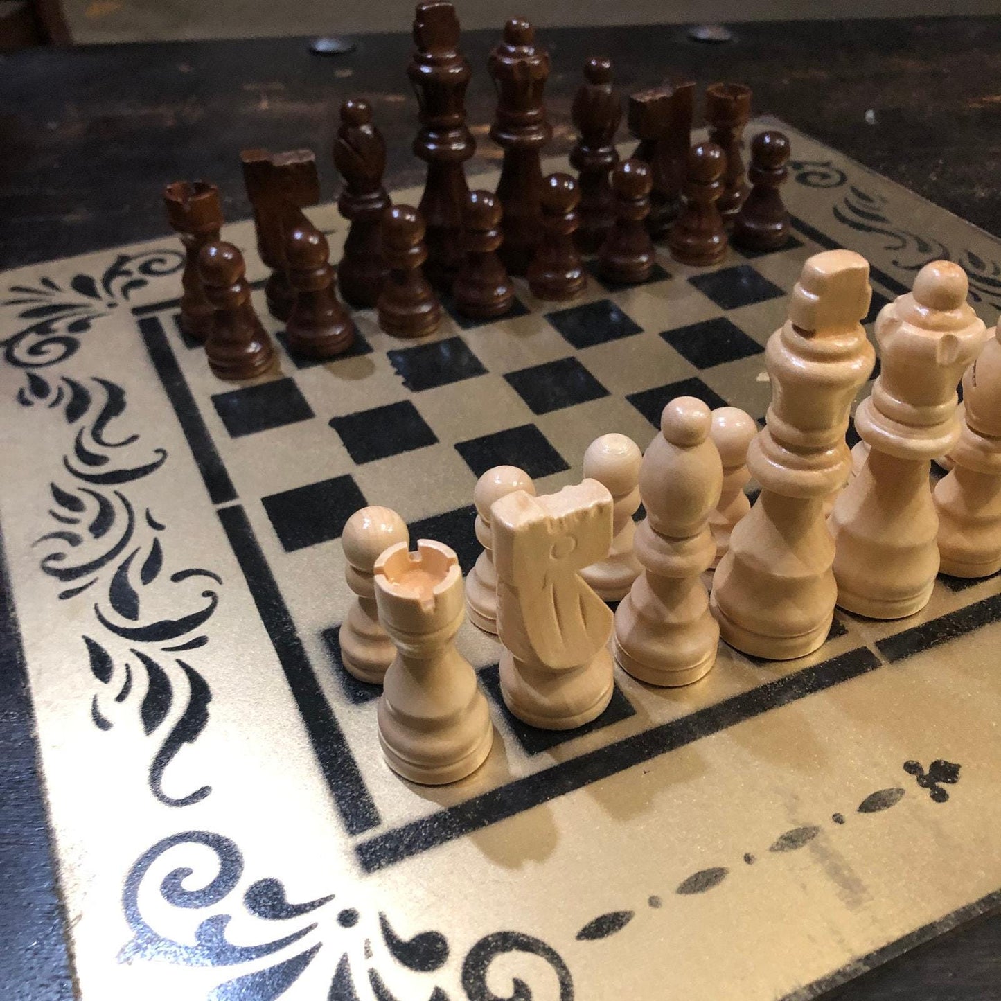 Chess Set - Gold & Black