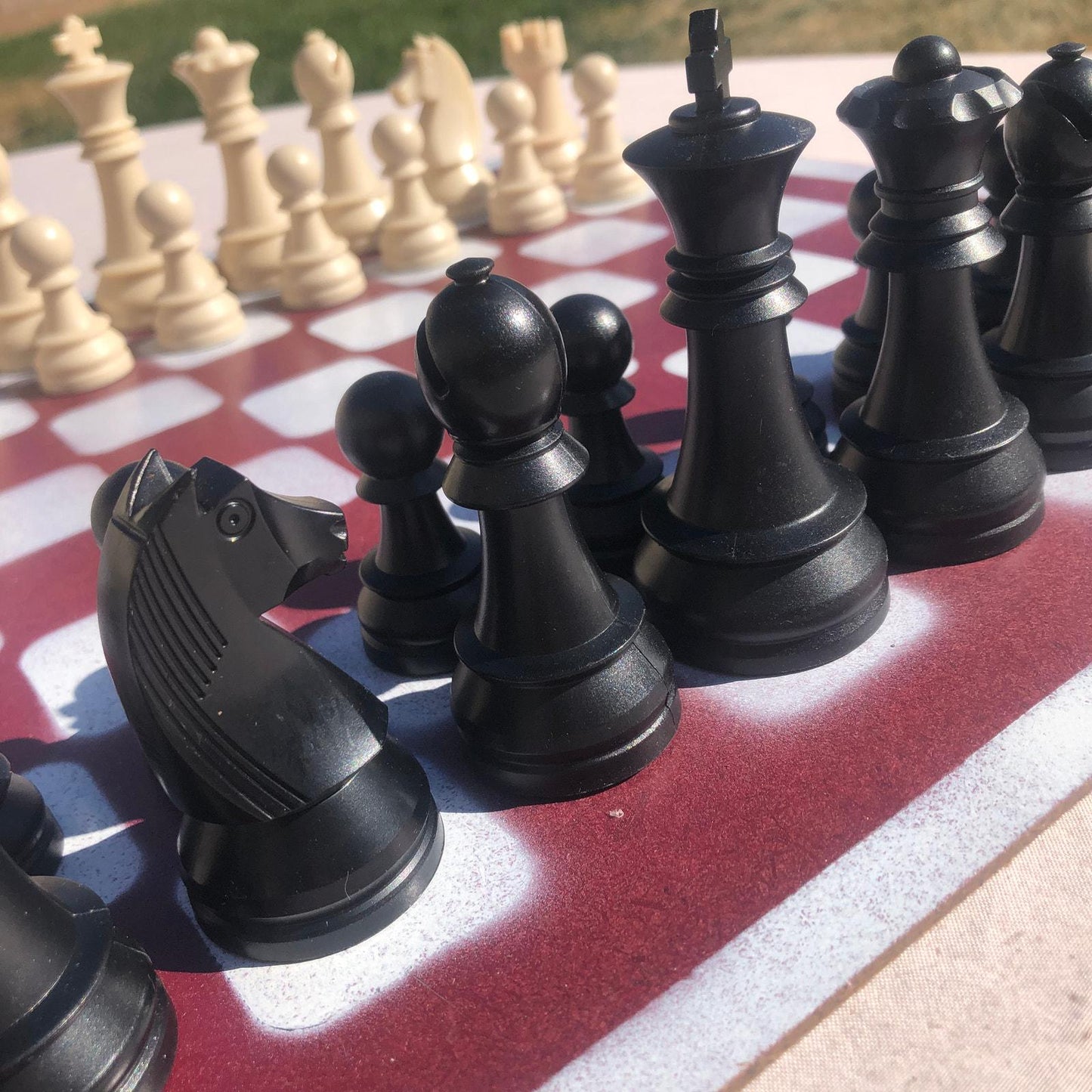 Large Chess Set - Red & White