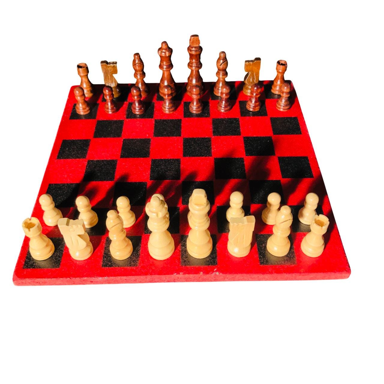 Chess Set - Classic Black & Red