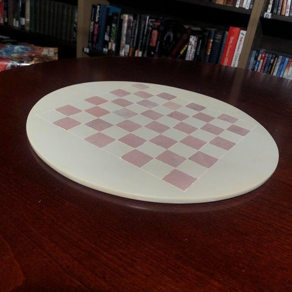 African Vintage Chess Set - Natural Soapstone Chess Board