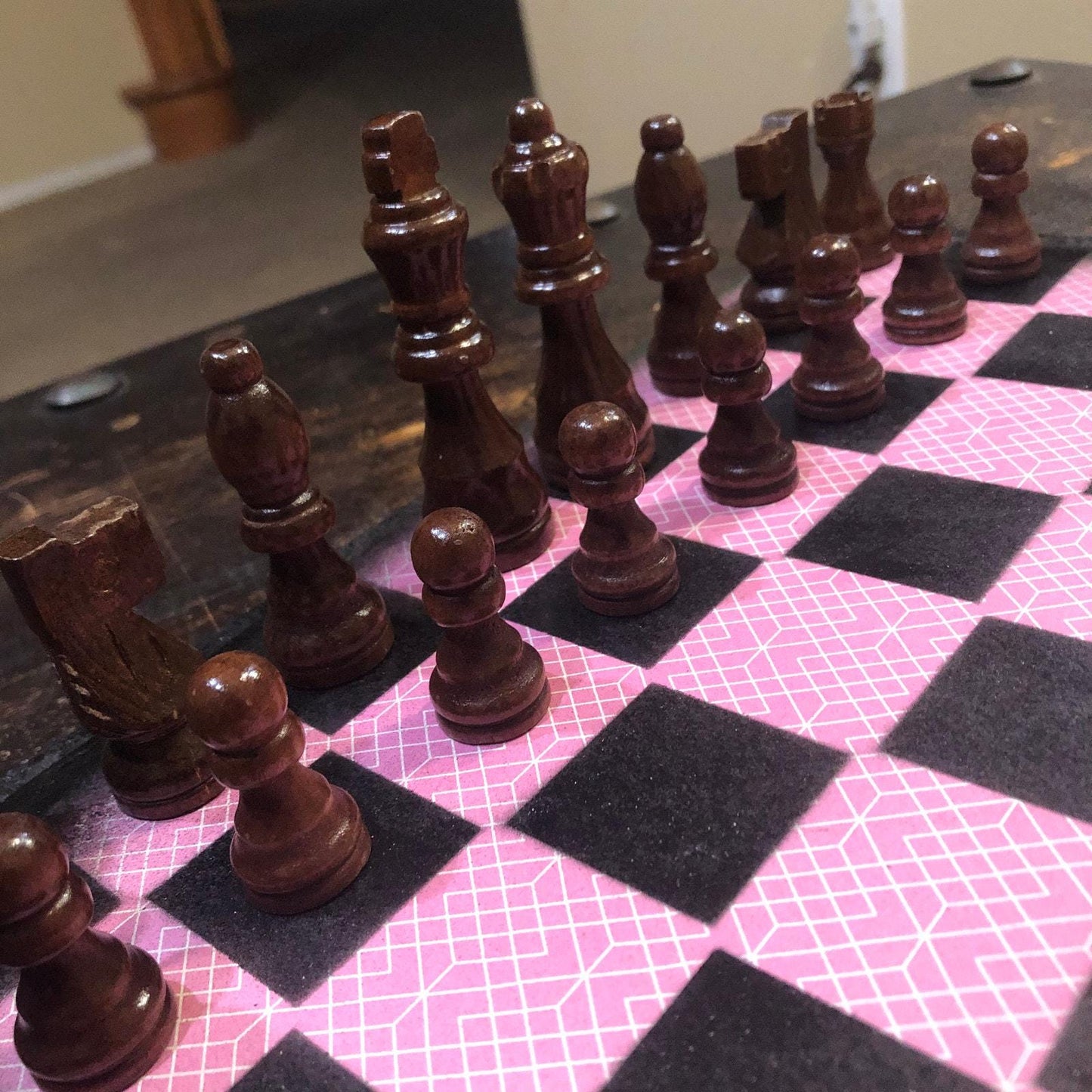 Scrapbook Chess Set - Pink Pattern