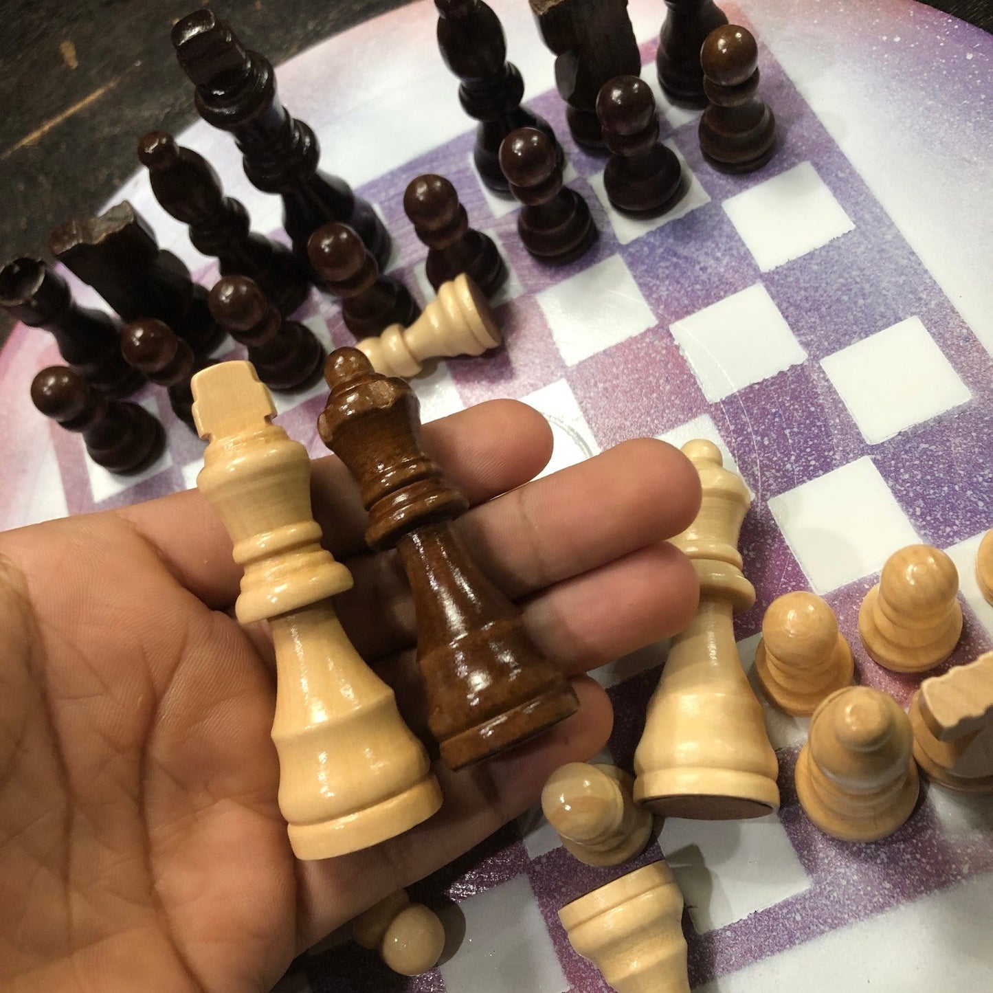 Vinyl Chess Set - Bright Purple