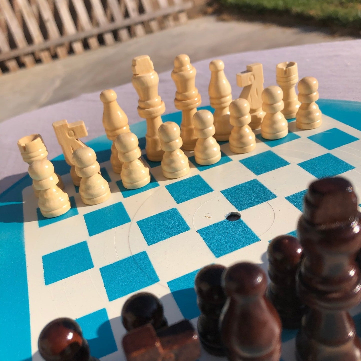 Vinyl Chess Set - Vintage Blue