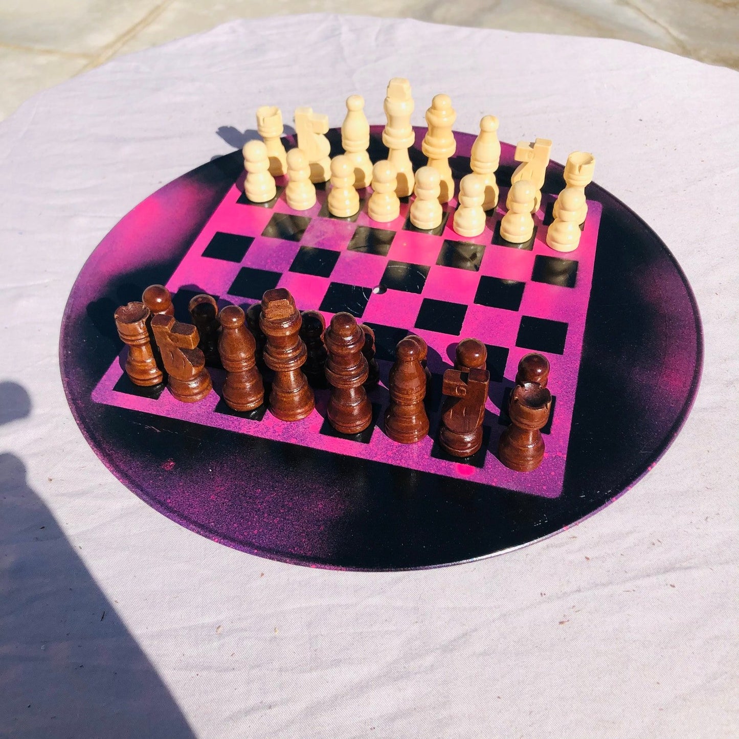 Vinyl Chess Set - Hot Pink