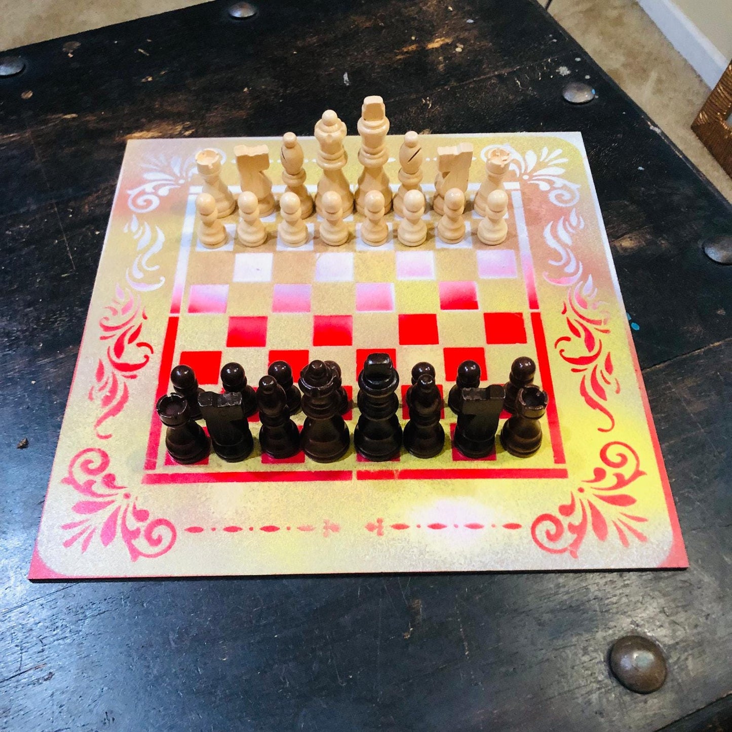 Chess Set - Golden Yellow Red