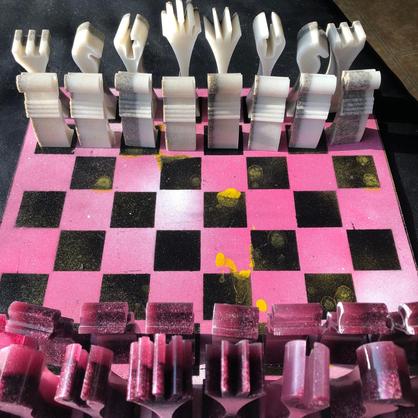 Chess Set - Pink & White