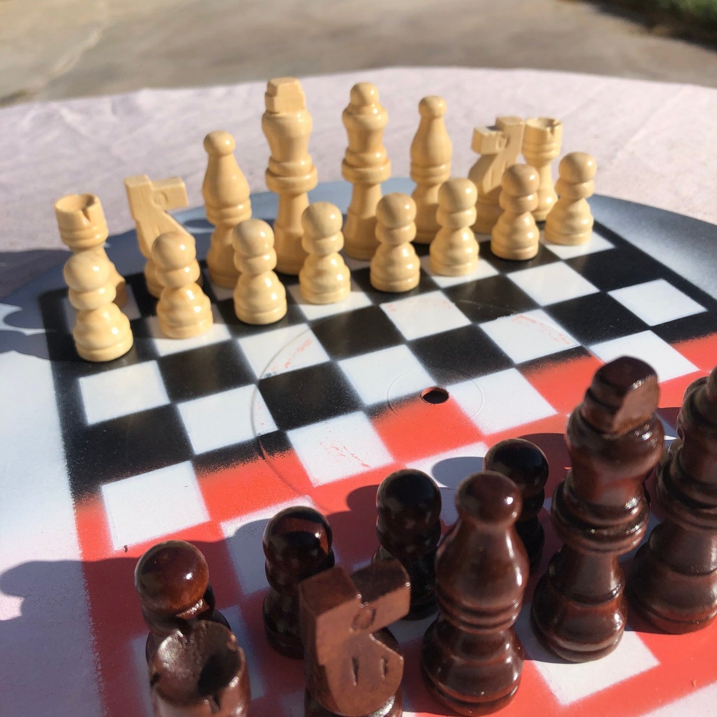 Vinyl Chess Set - Orange & Black Mist