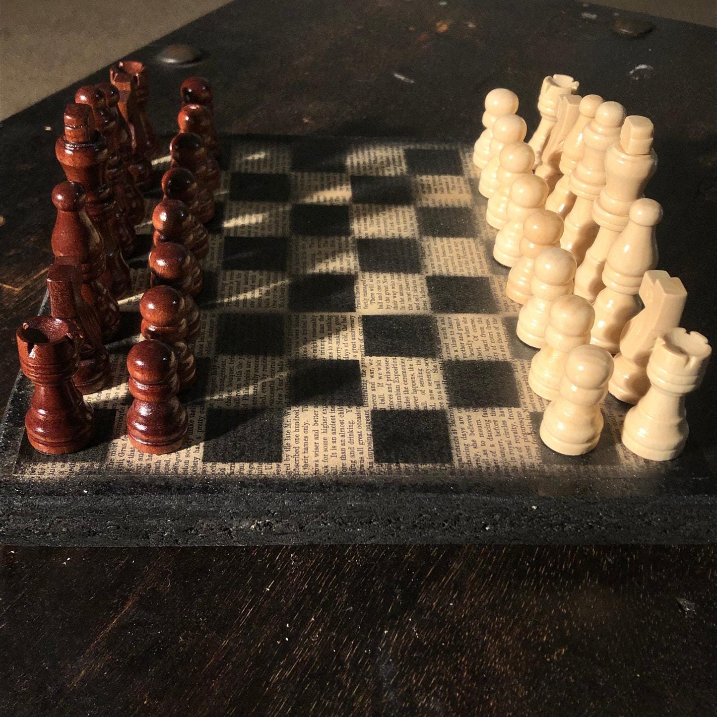 Scrapbook Chess Set - Old Text