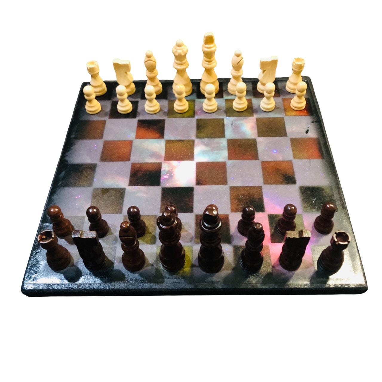 Scrapbook Chess Set - Red Tint Galaxy