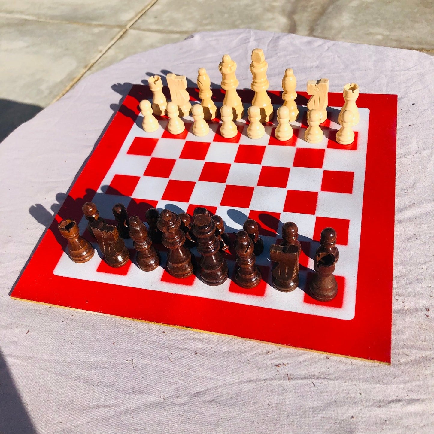 Chess Set - Red & White