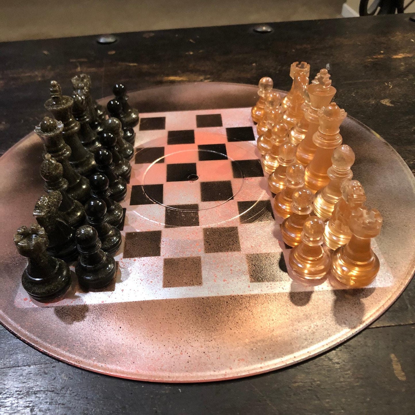 Vinyl Chess Set -Golden Brown (Resin Pieces)