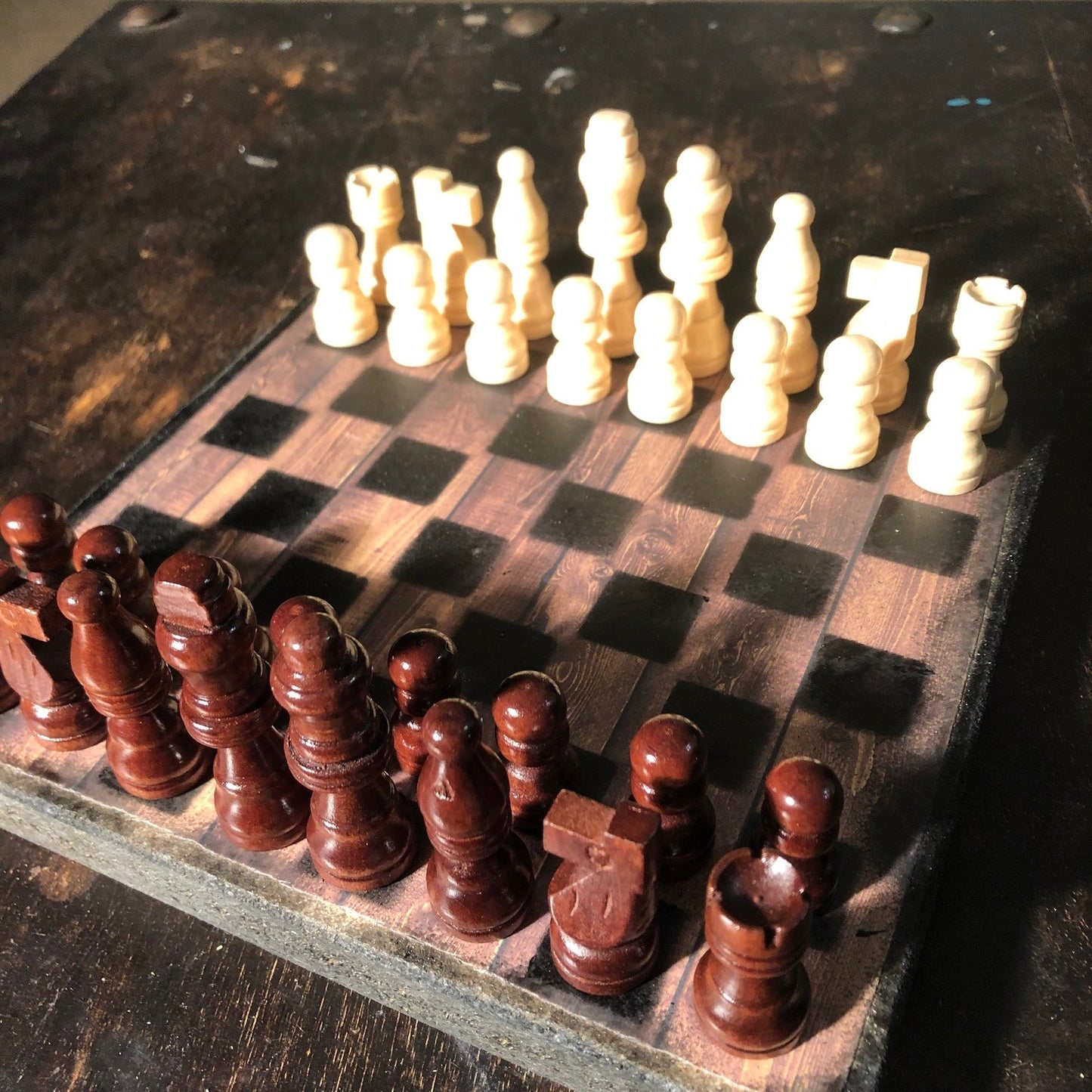 Scrapbook Chess Set - Simplistic Wood